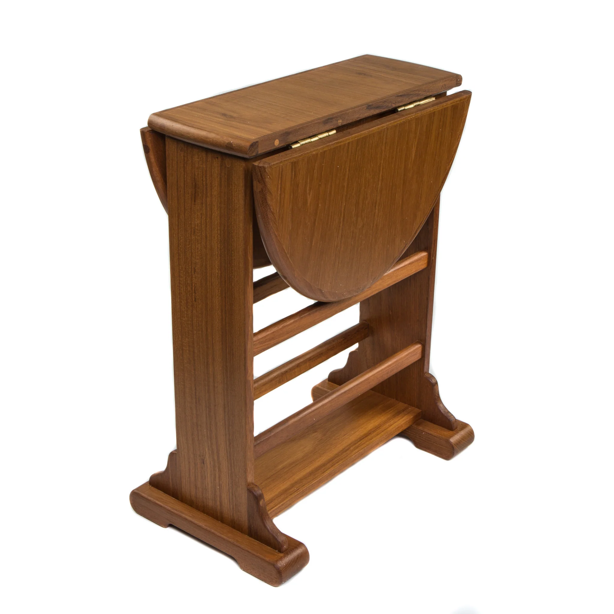 21" Brown Solid Wood Oval Drop Leaf End Table By Homeroots - Image 4