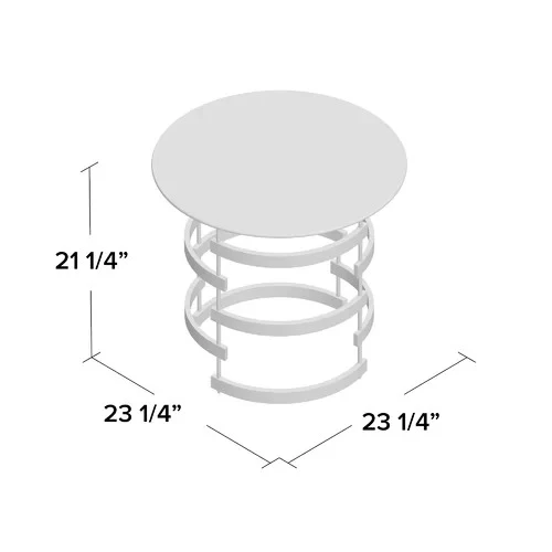 21" Champagne Glass And Iron Round End Table By Homeroots - Image 7