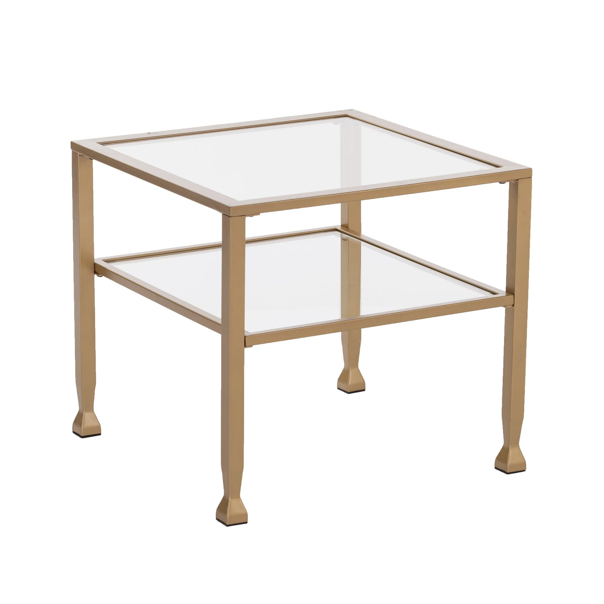 21" Gold Glass And Metal Square Coffee Table By Homeroots - Image 2