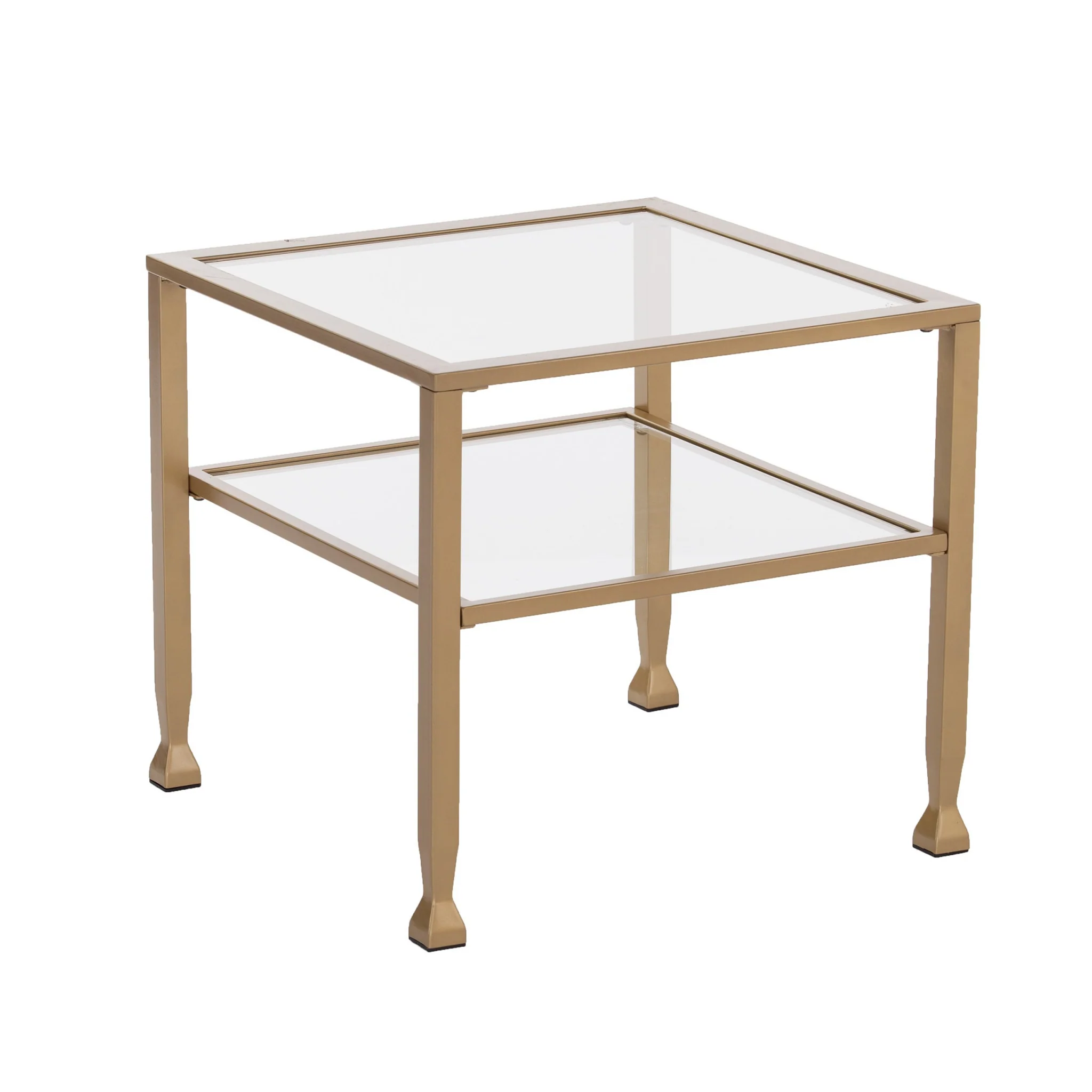 21" Gold Glass And Metal Square Coffee Table By Homeroots - Image 6