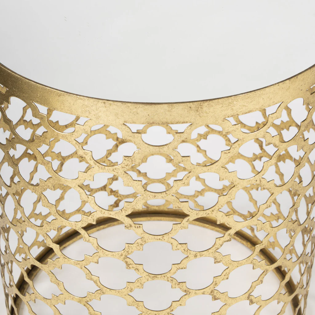 21" Gold Mirrored Round End Table By Homeroots - Image 4
