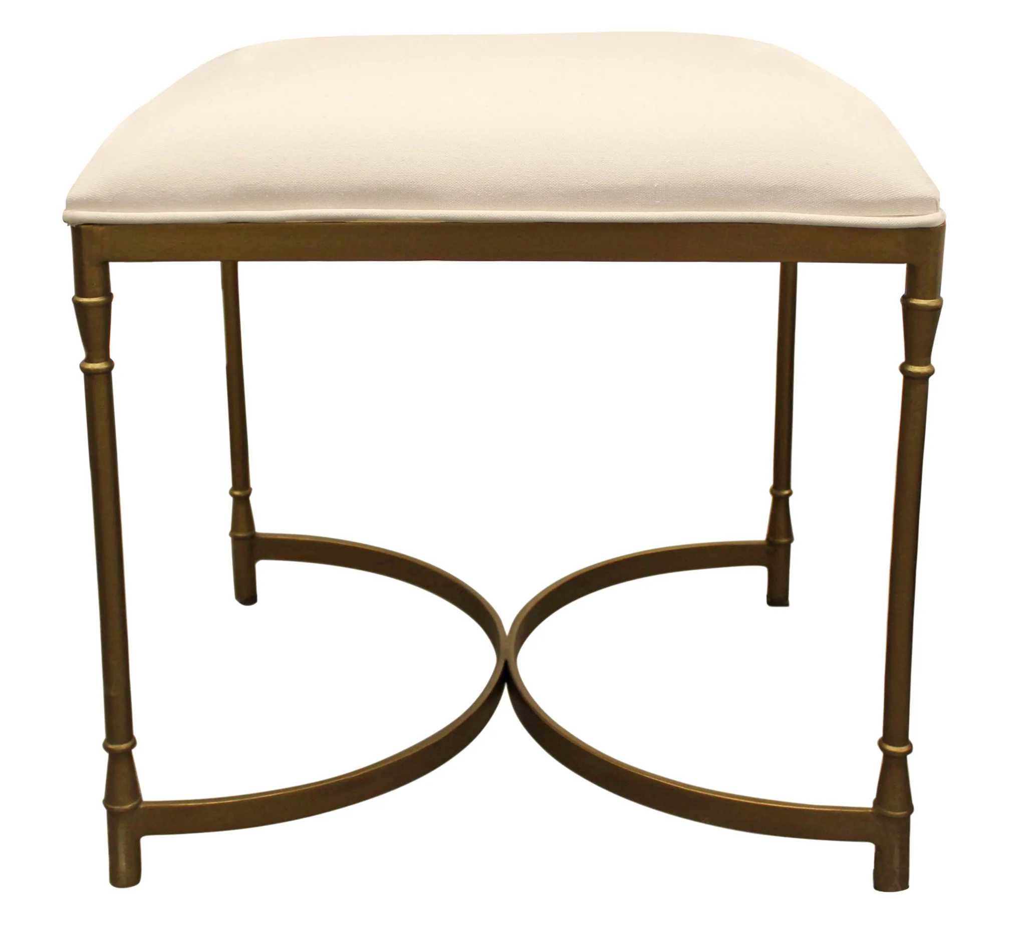 21" Ivory And Brass Iron Backless Bar Chair With Footrest By Homeroots - Image 2