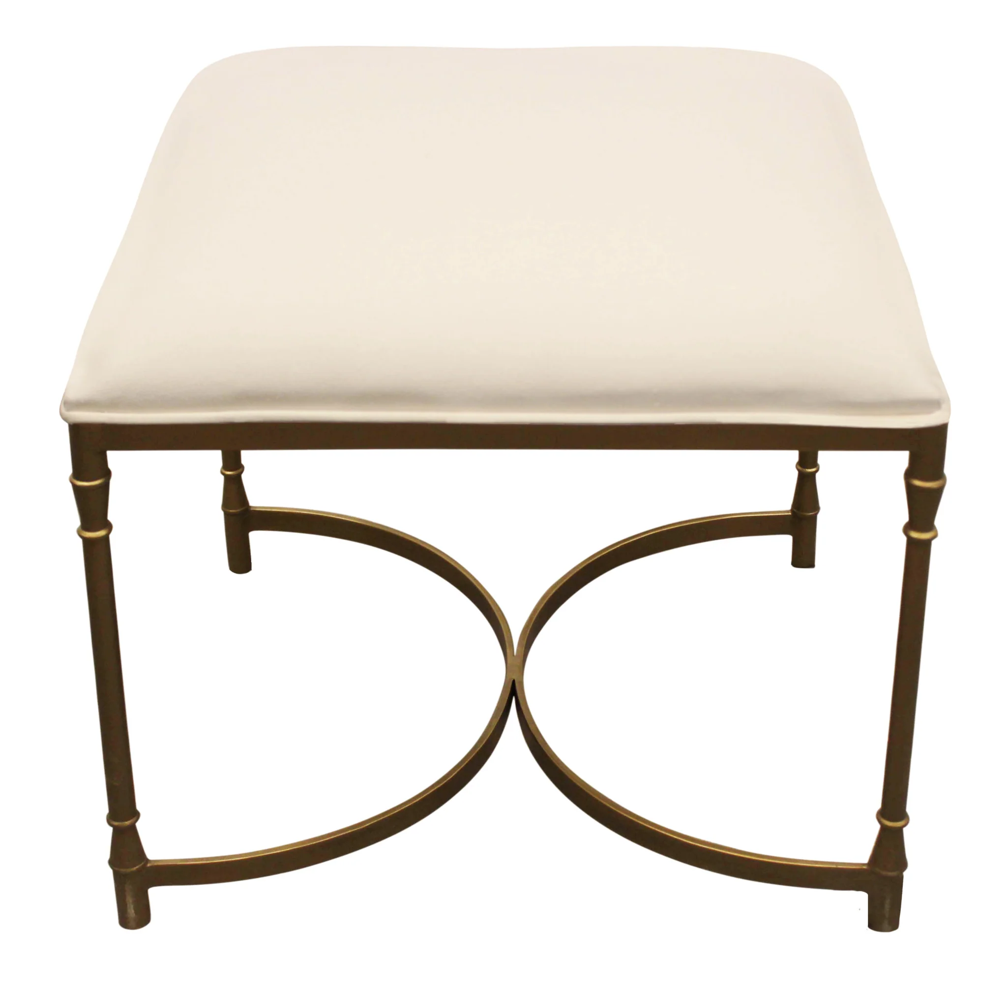 21" Ivory And Brass Iron Backless Bar Chair With Footrest By Homeroots - Image 3