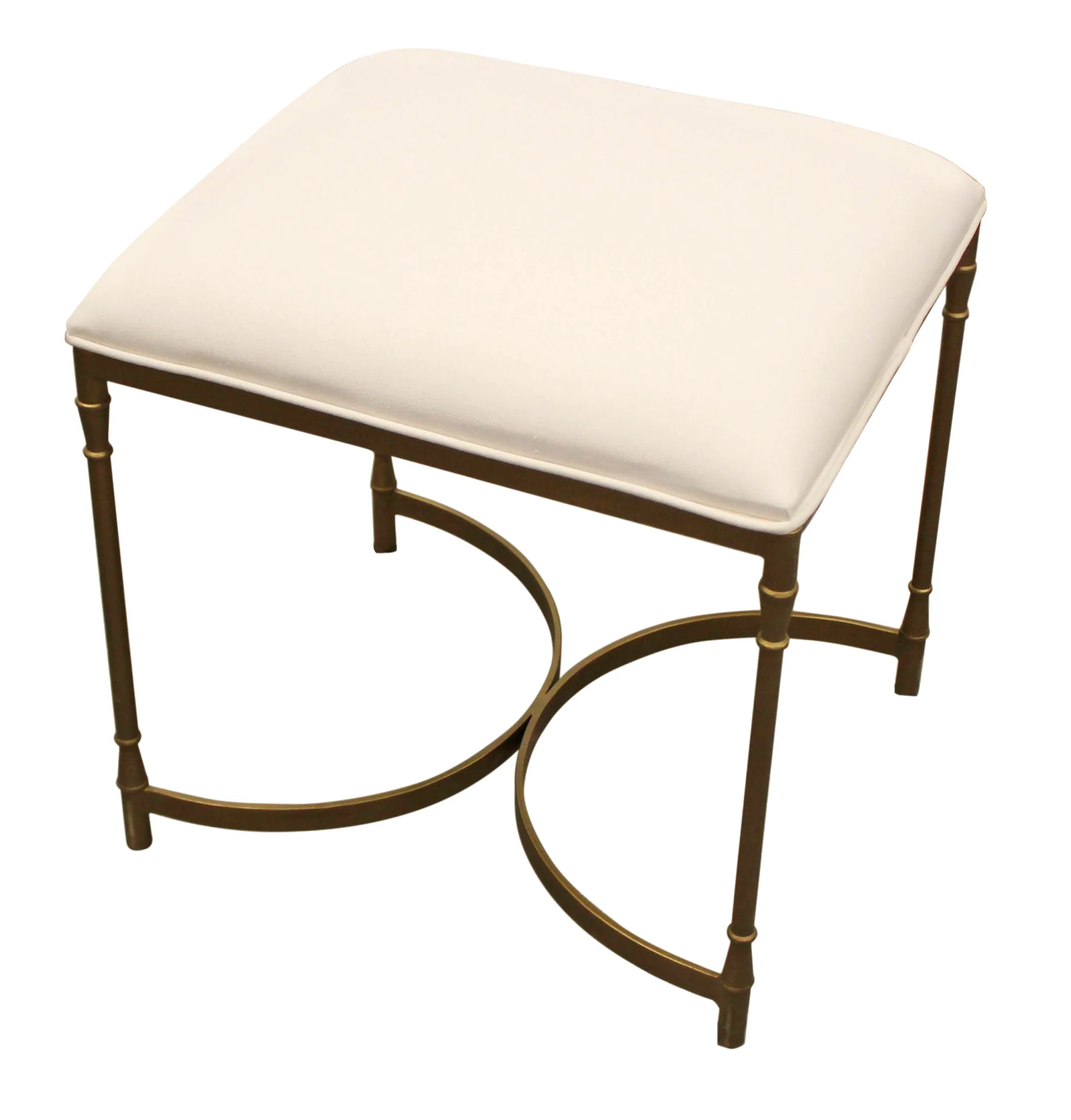 21" Ivory And Brass Iron Backless Bar Chair With Footrest By Homeroots - Image 4