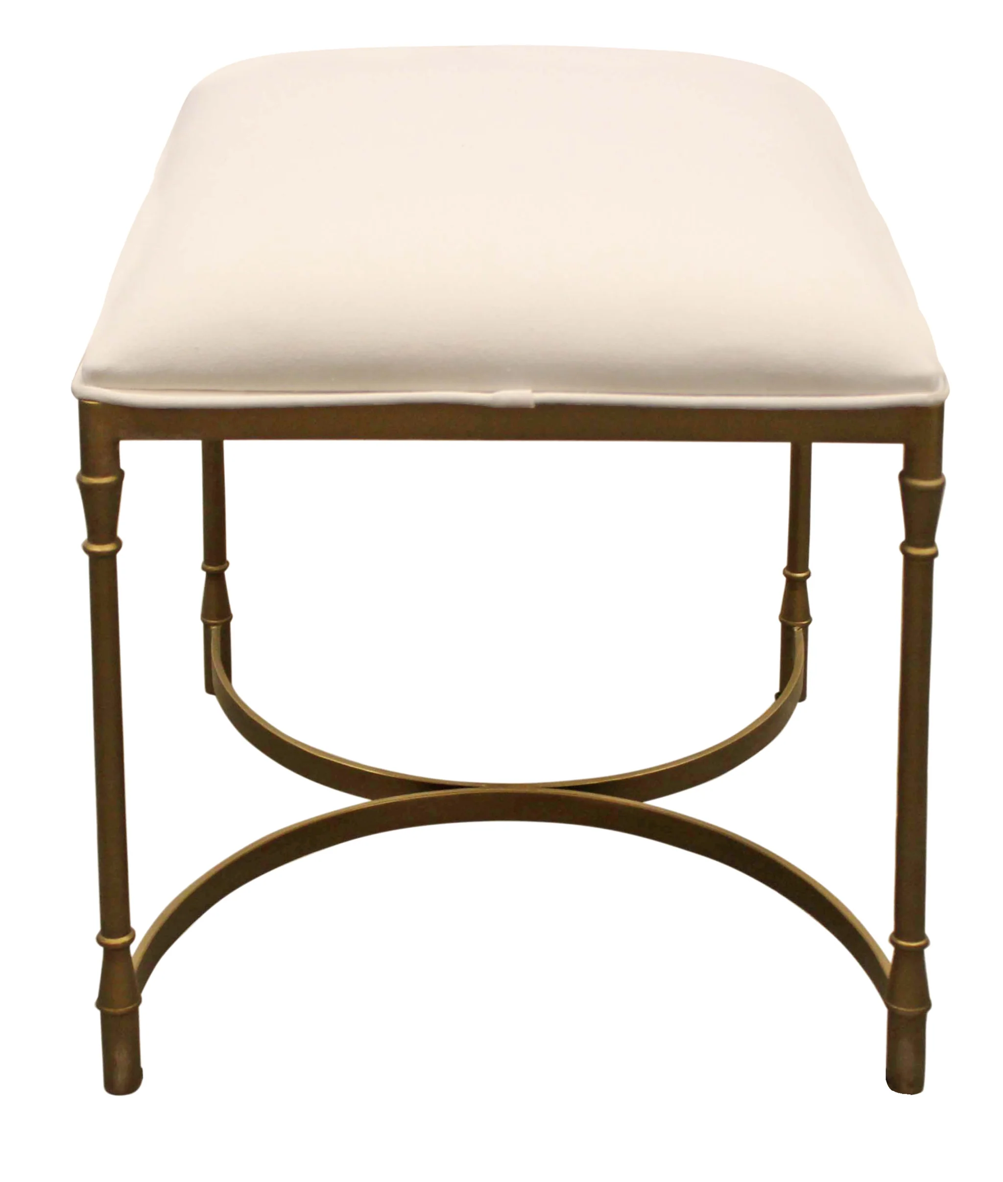 21" Ivory And Brass Iron Backless Bar Chair With Footrest By Homeroots - Image 5