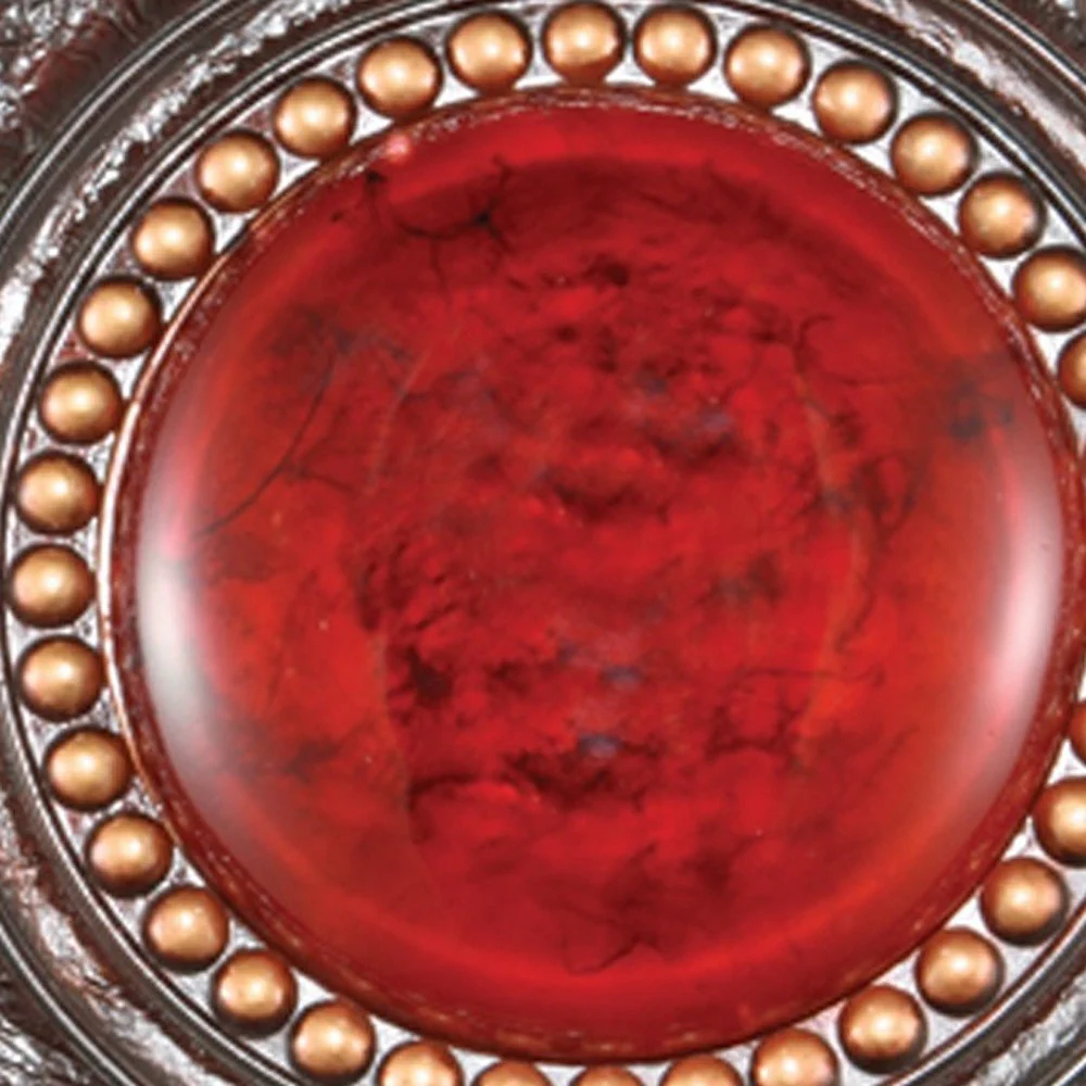 21" Red And Brown Round Polyresin Decorative Plaque By Homeroots - Image 3
