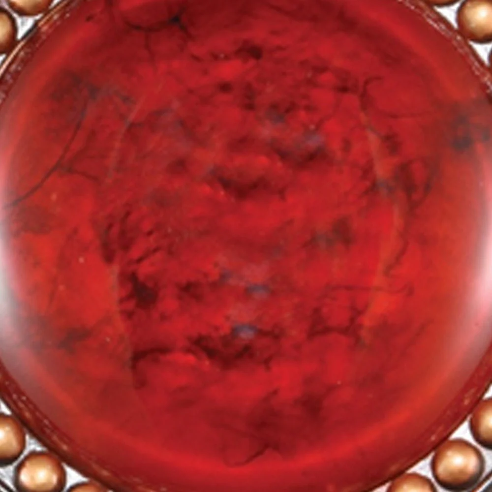 21" Red And Brown Round Polyresin Decorative Plaque By Homeroots - Image 4