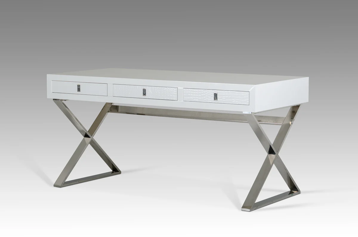 21 Red Crocodile MDF and Steel Desk By Homeroots - Image 5