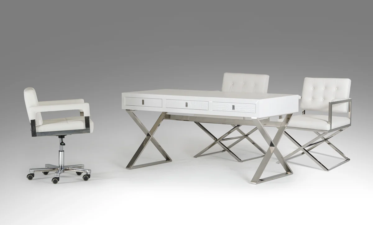 21 Red Crocodile MDF and Steel Desk By Homeroots - Image 8