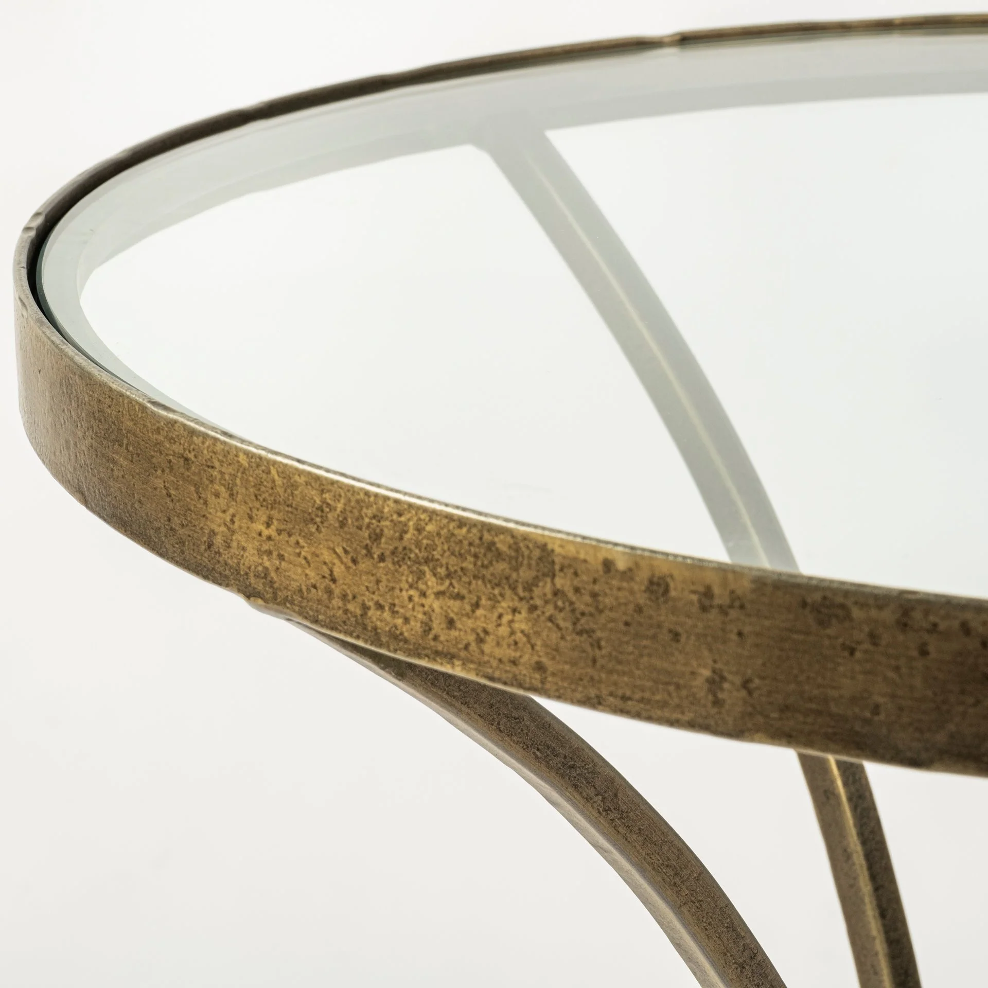 21' Round Glass Top End Table with Metal and Marble Pedestal By Homeroots - Image 5