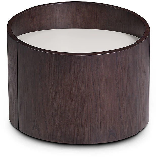 21" Round Modern Brown Oak Finish End Table By Homeroots - Image 3