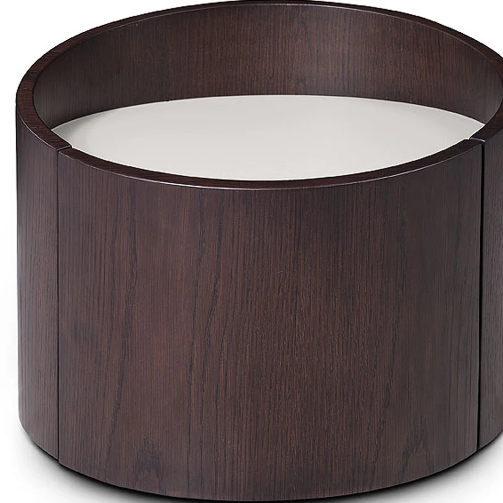 21" Round Modern Brown Oak Finish End Table By Homeroots - Image 4