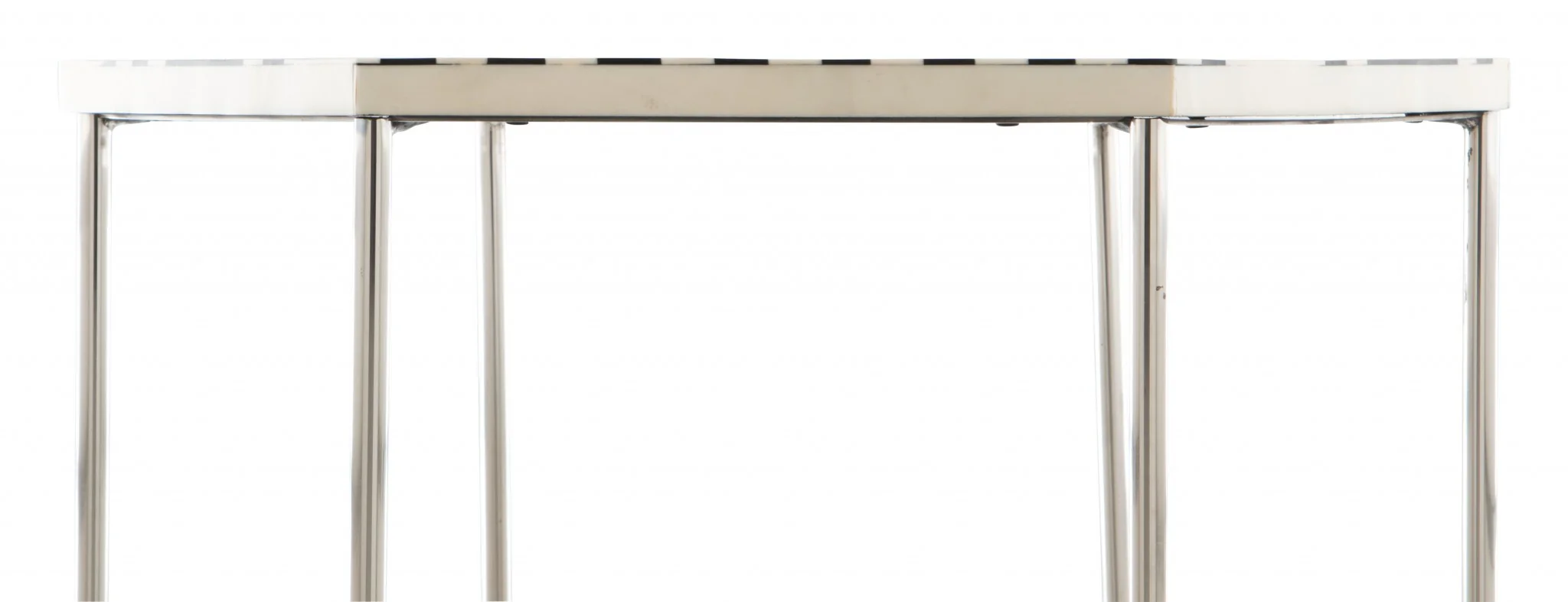 21" Silver And Black And White Stone Hexagon End Table By Homeroots - Image 7