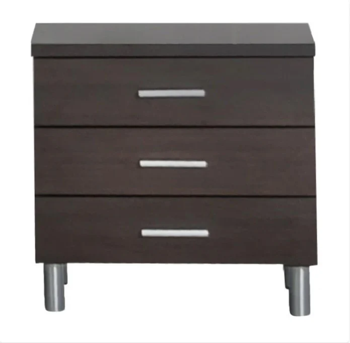 21' Wenge Veneer Mdf And Steel Nightstand By Homeroots - Image 2