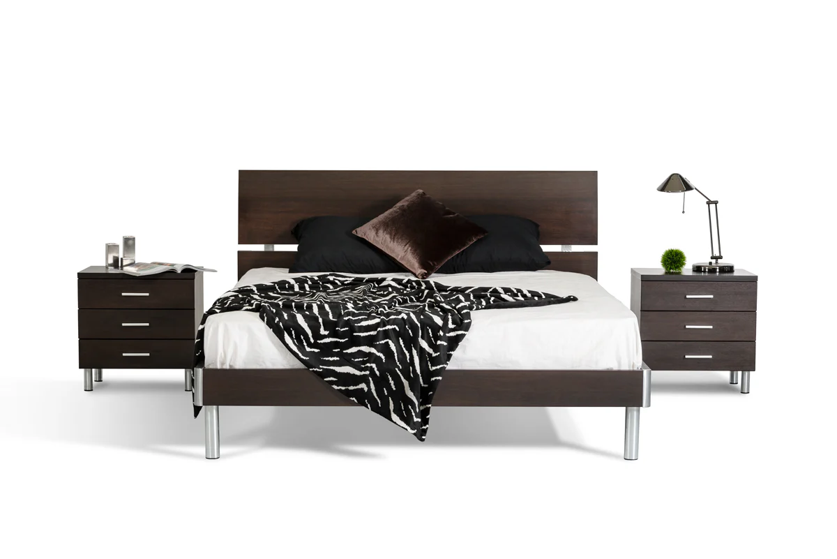 21' Wenge Veneer Mdf And Steel Nightstand By Homeroots - Image 3