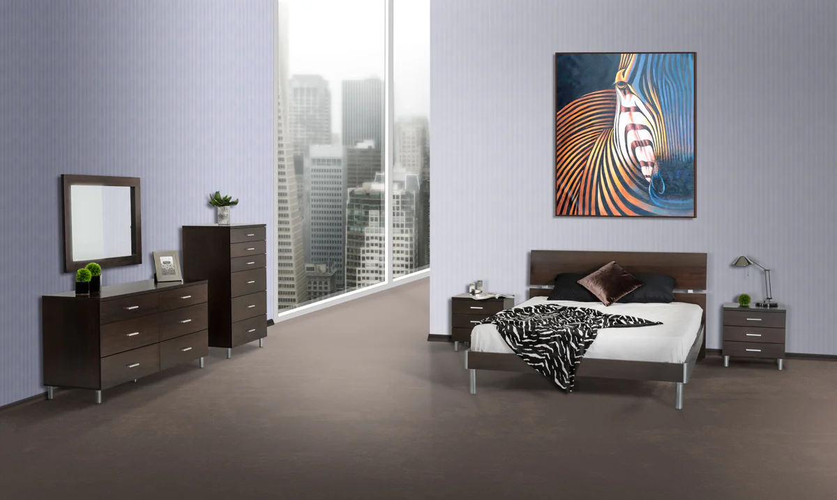 21' Wenge Veneer Mdf And Steel Nightstand By Homeroots - Image 4