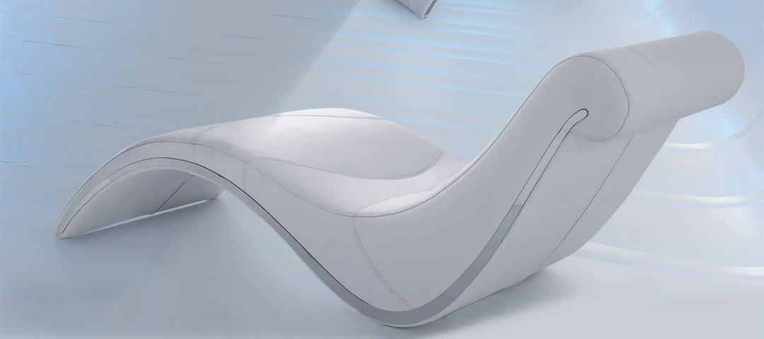 21' White Faux Leather Leisure Lounge with a Metal Frame By Homeroots - Image 4