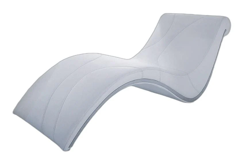 21' White Faux Leather Leisure Lounge with a Metal Frame By Homeroots - Image 5