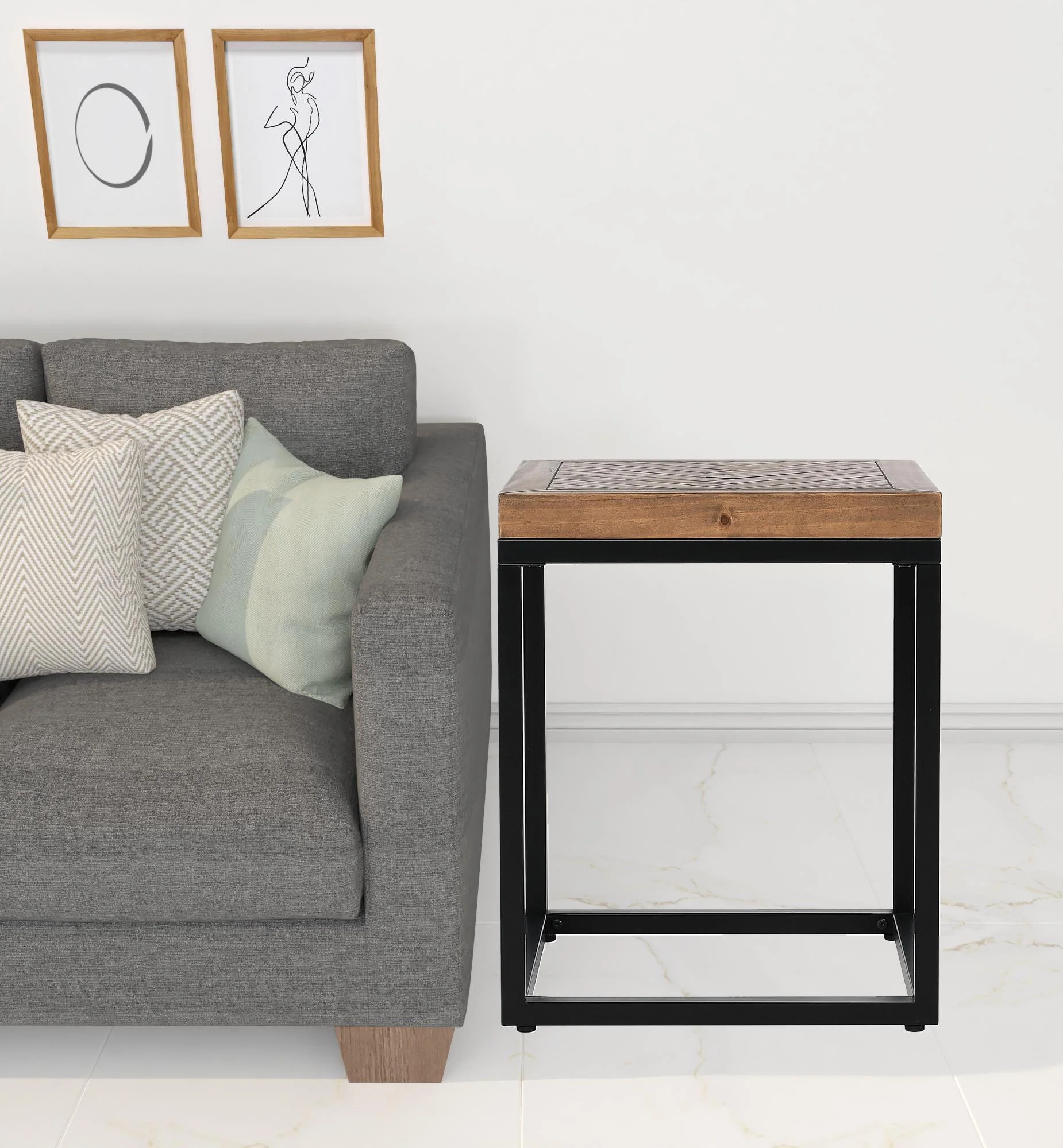 22" Black And Brown Solid Wood End Table By Homeroots - Image 4
