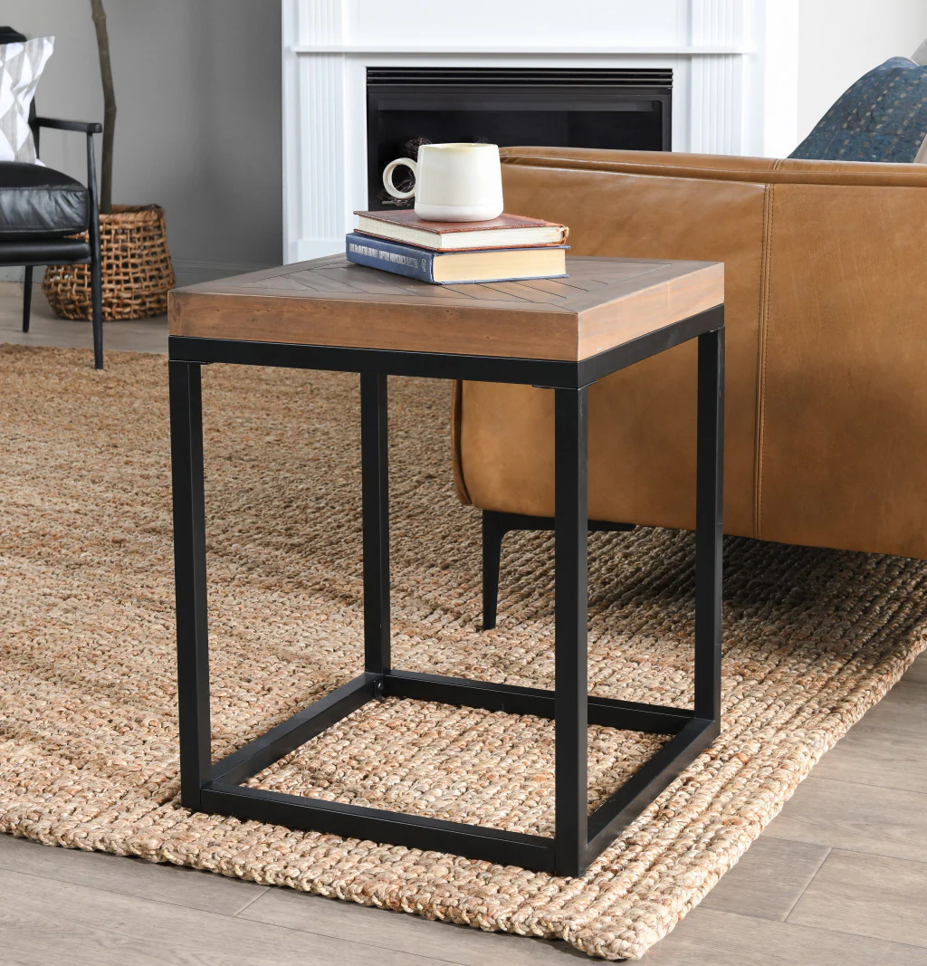 22" Black And Brown Solid Wood End Table By Homeroots - Image 5