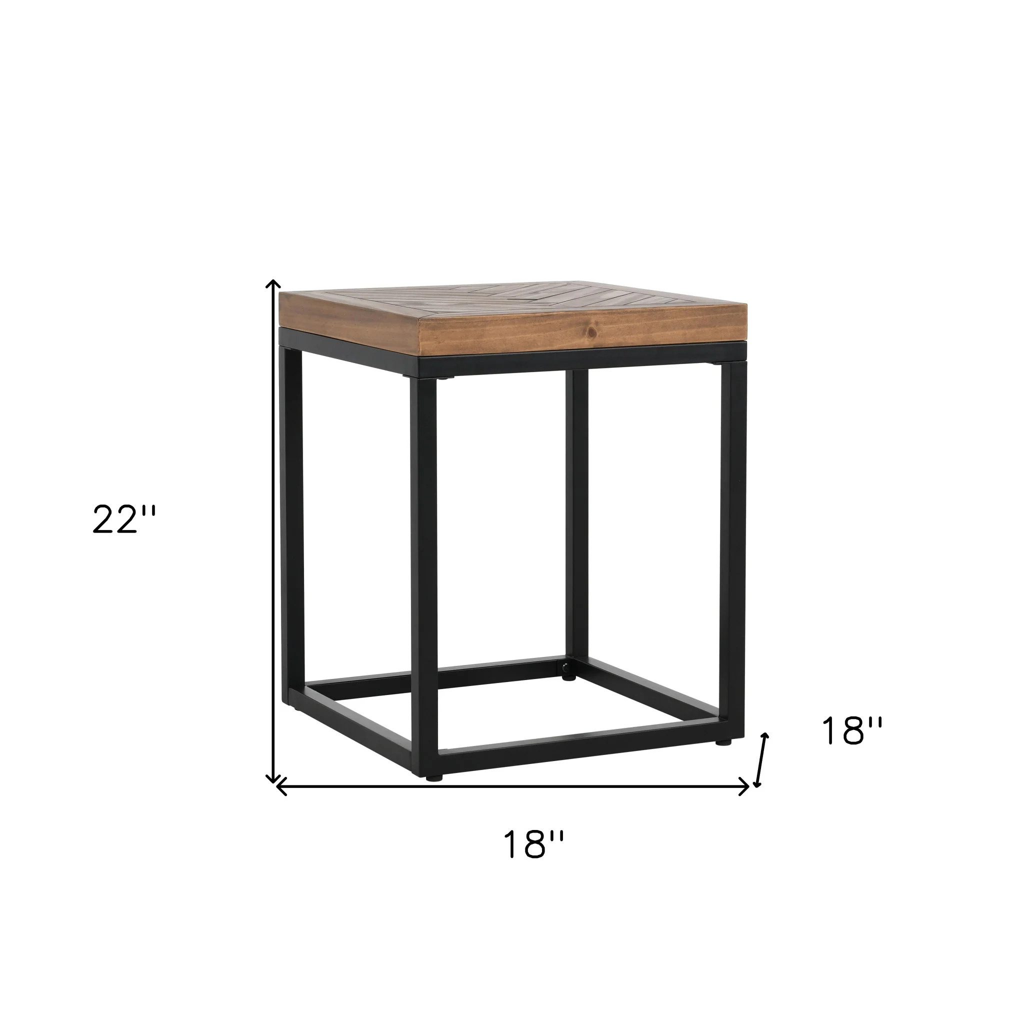 22" Black And Brown Solid Wood End Table By Homeroots - Image 6