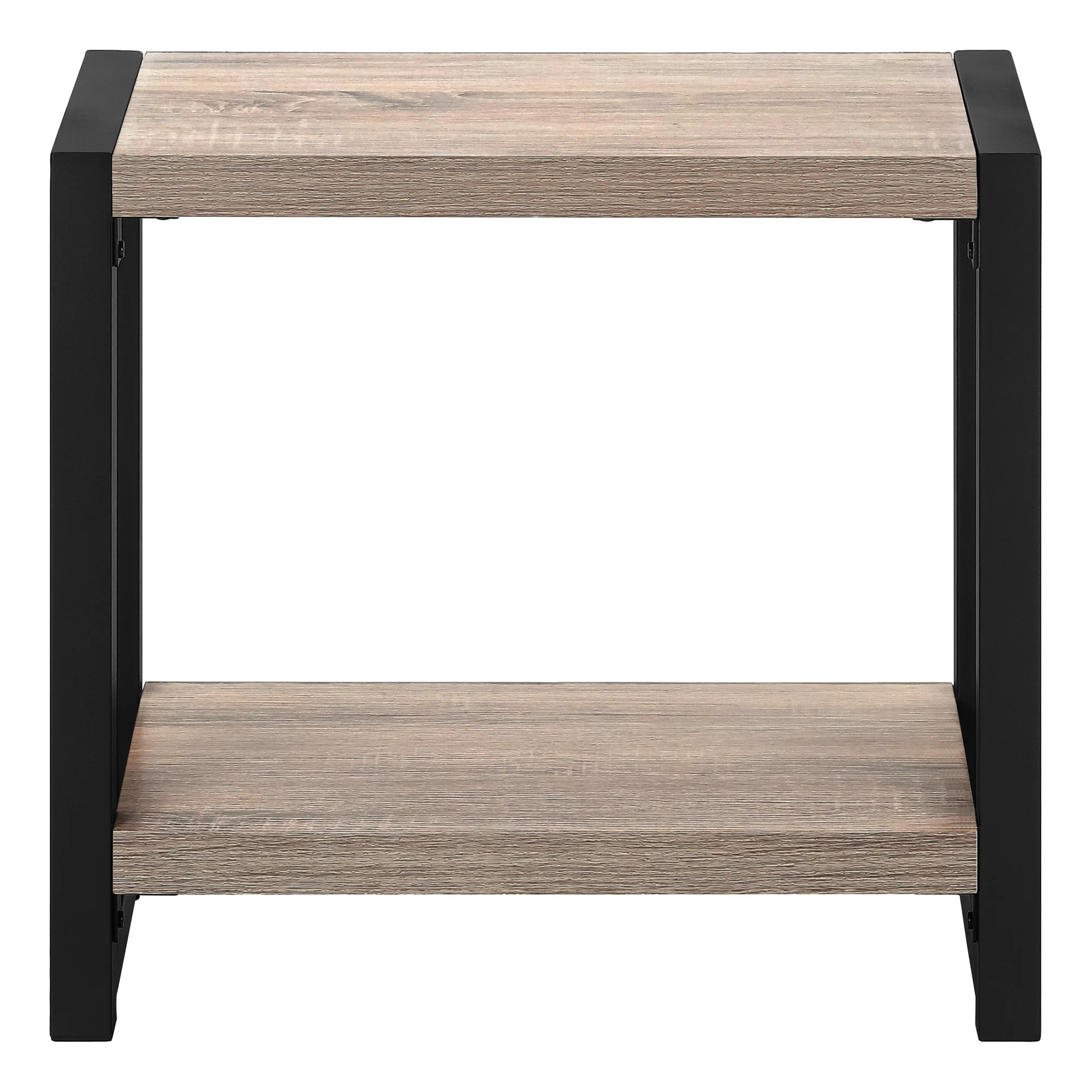 22" Black And Dark Taupe End Table With Shelf By Homeroots - Image 2