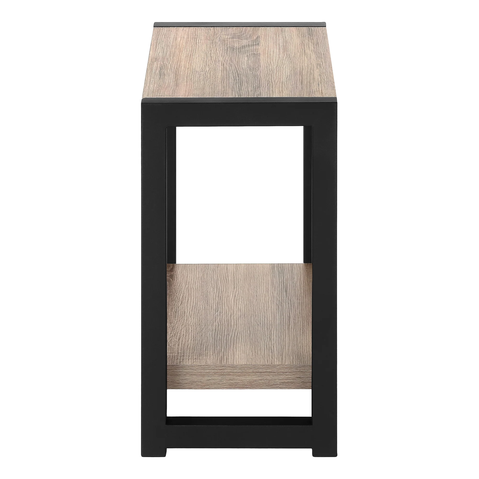 22" Black And Dark Taupe End Table With Shelf By Homeroots - Image 3