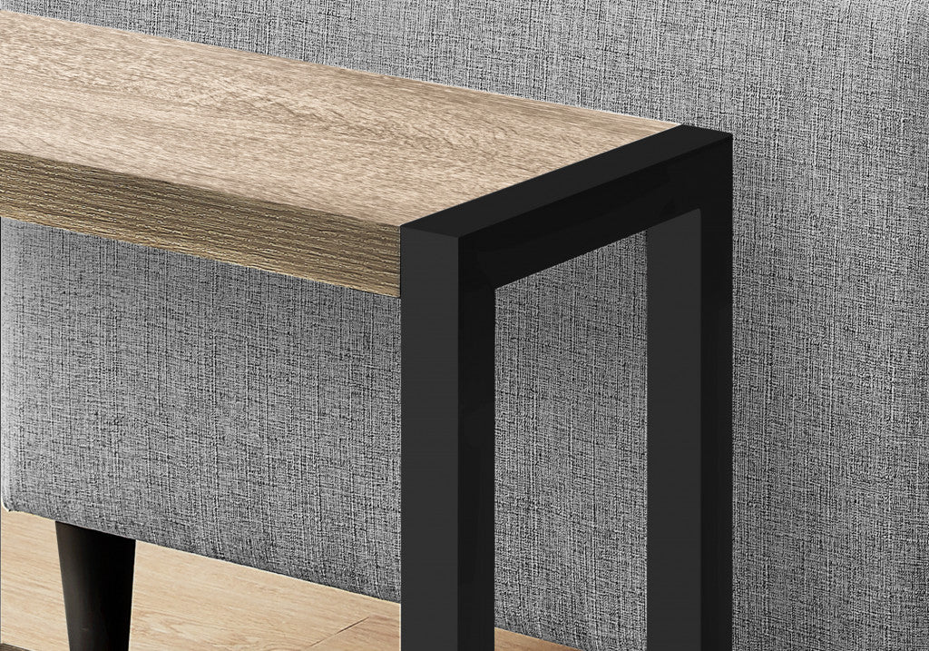22" Black And Dark Taupe End Table With Shelf By Homeroots - Image 7