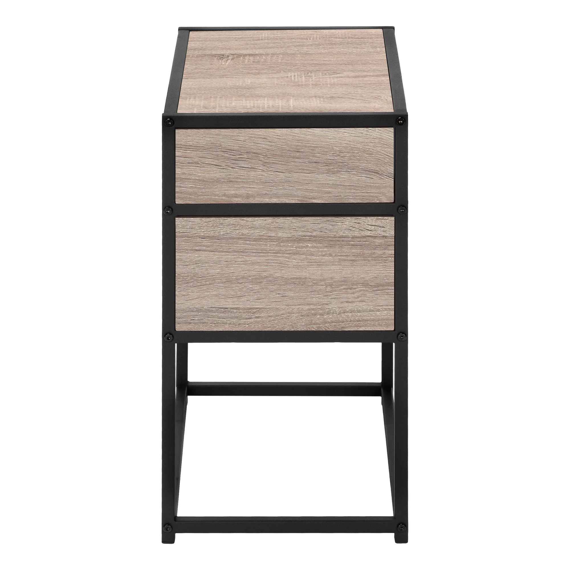 22" Black And Dark Taupe End Table With Two Shelves By Homeroots - Image 3
