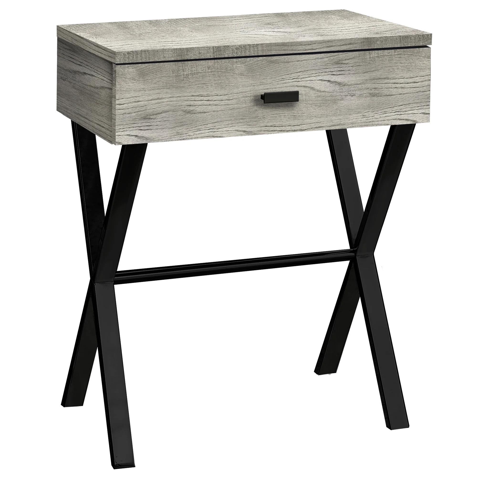 22" Black And Gray End Table With Drawer By Homeroots - Image 2