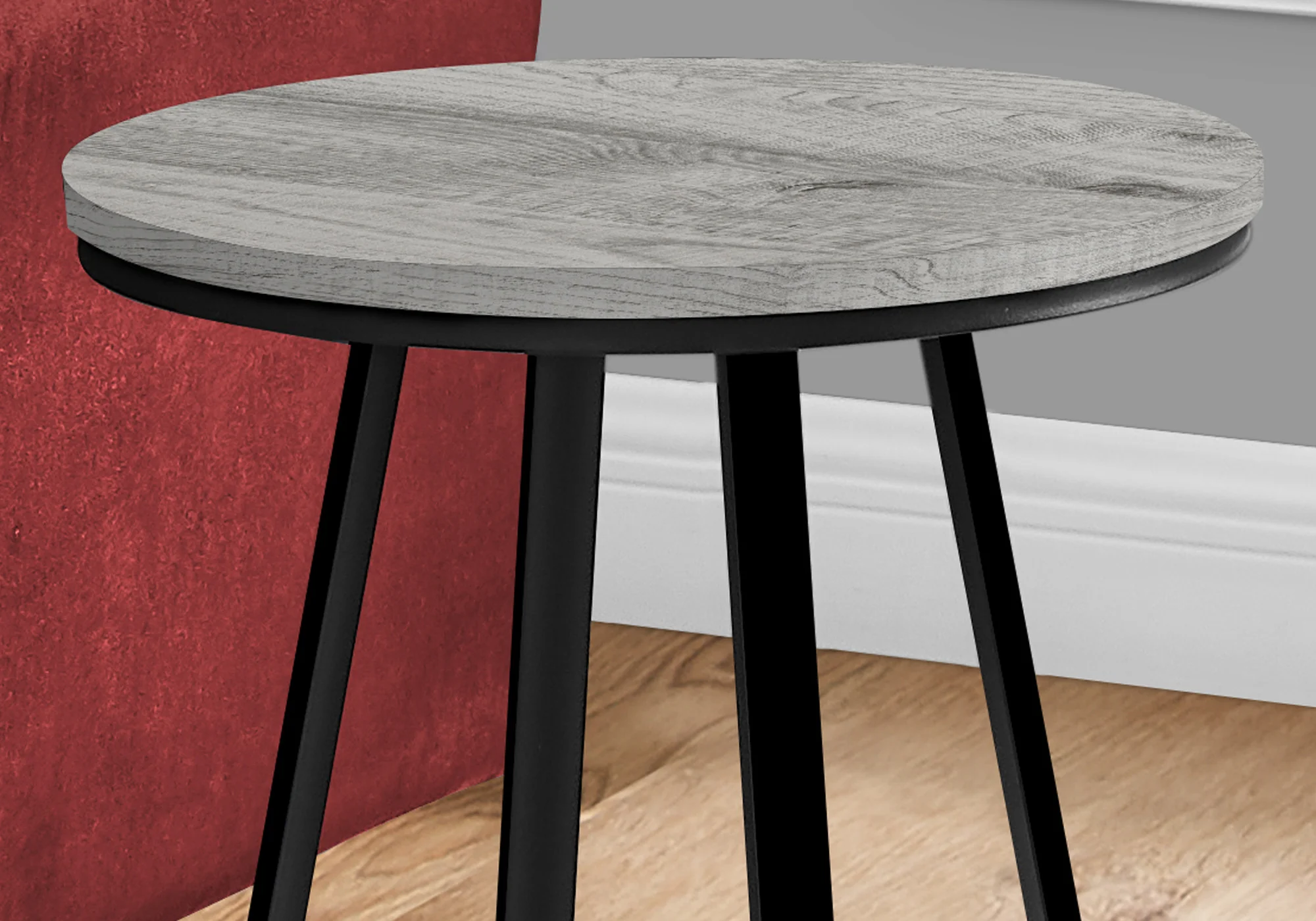 22" Black And Grey Round End Table By Homeroots - Image 3