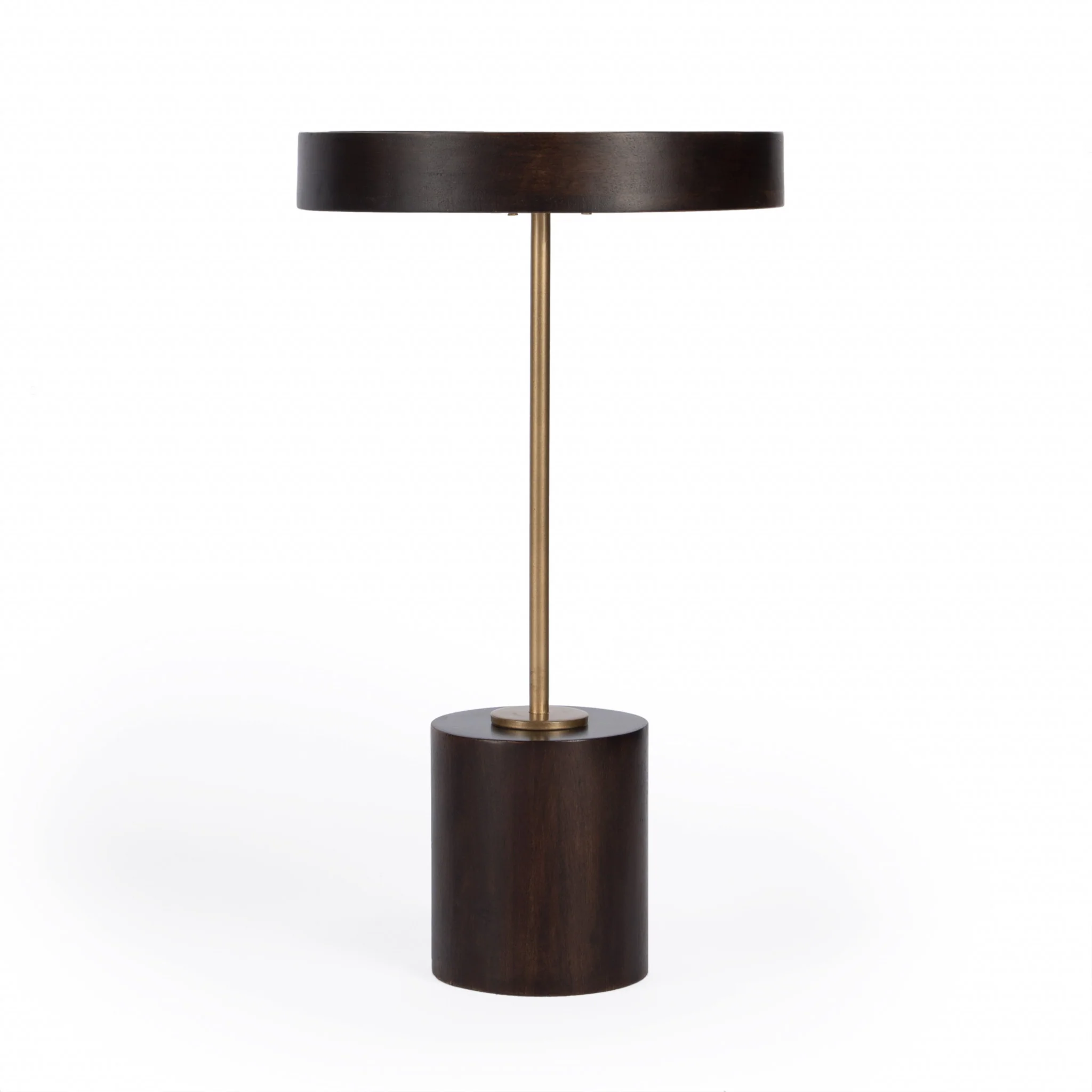 22" Black And Rosegold Solid Wood Round End Table By Homeroots - Image 2