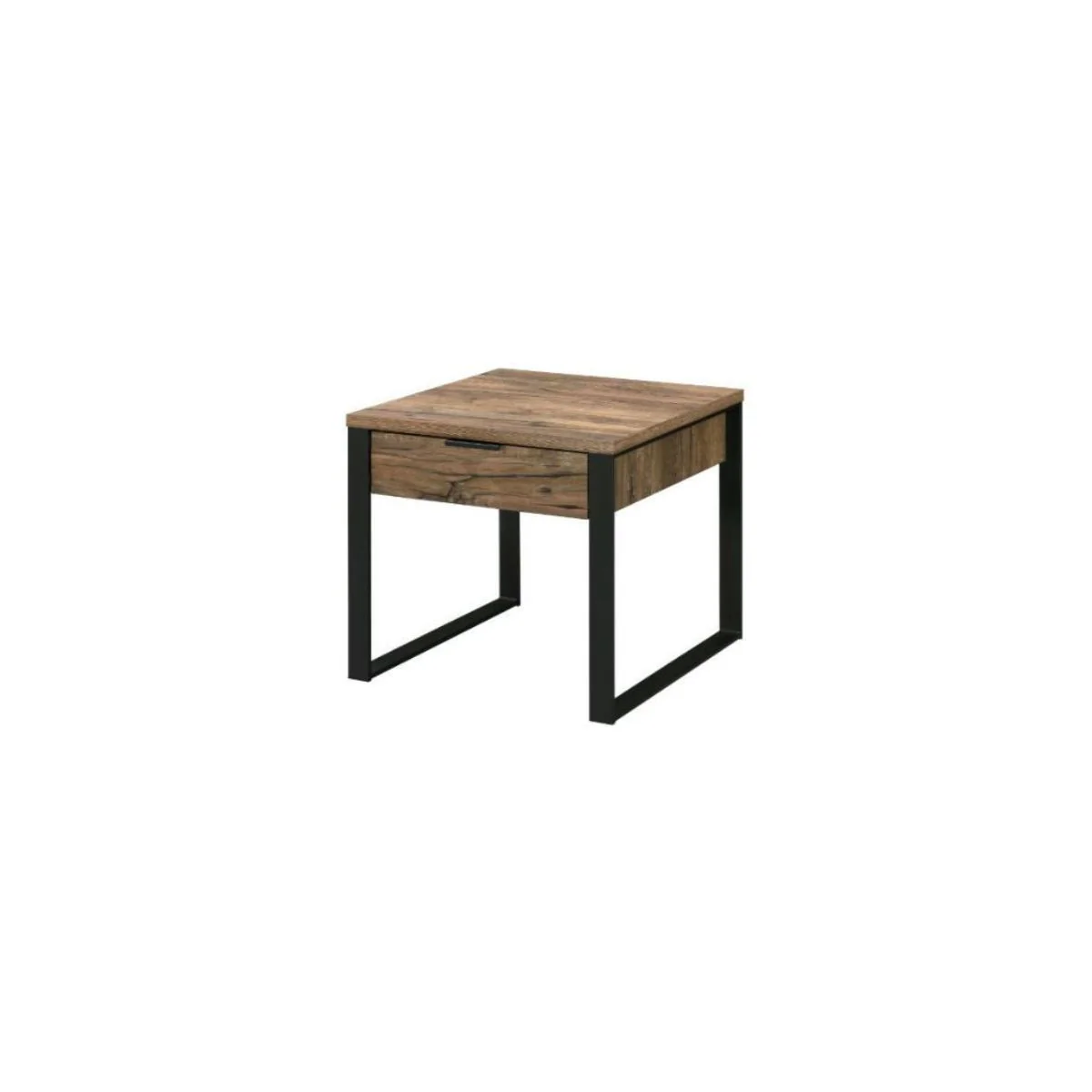22" Black And Weathered Oak Square End Table With Drawer By Homeroots - Image 2