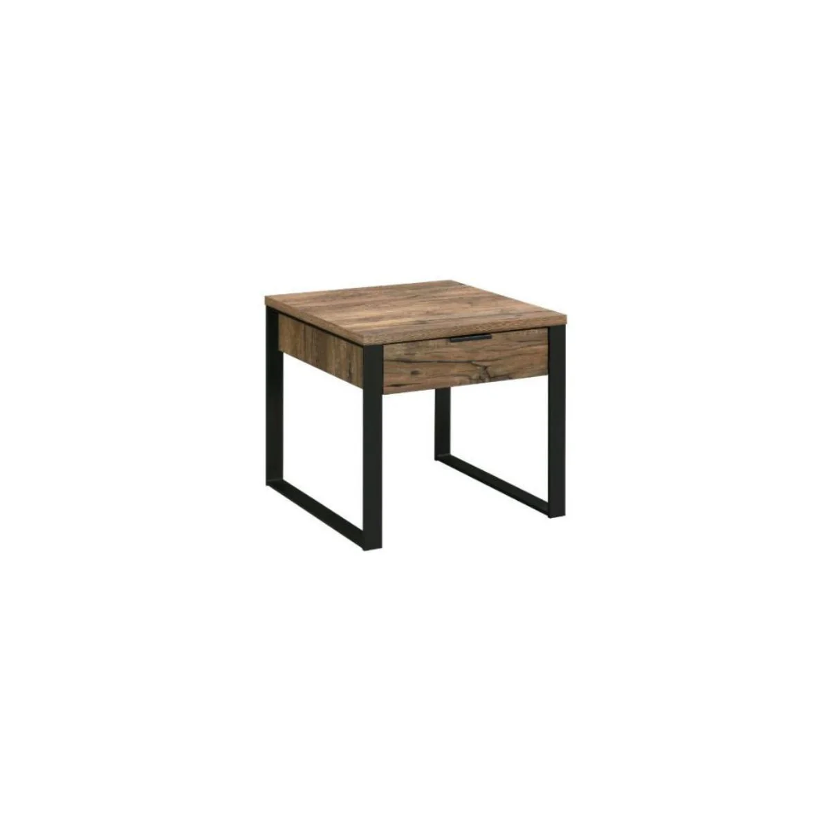 22" Black And Weathered Oak Square End Table With Drawer By Homeroots - Image 3