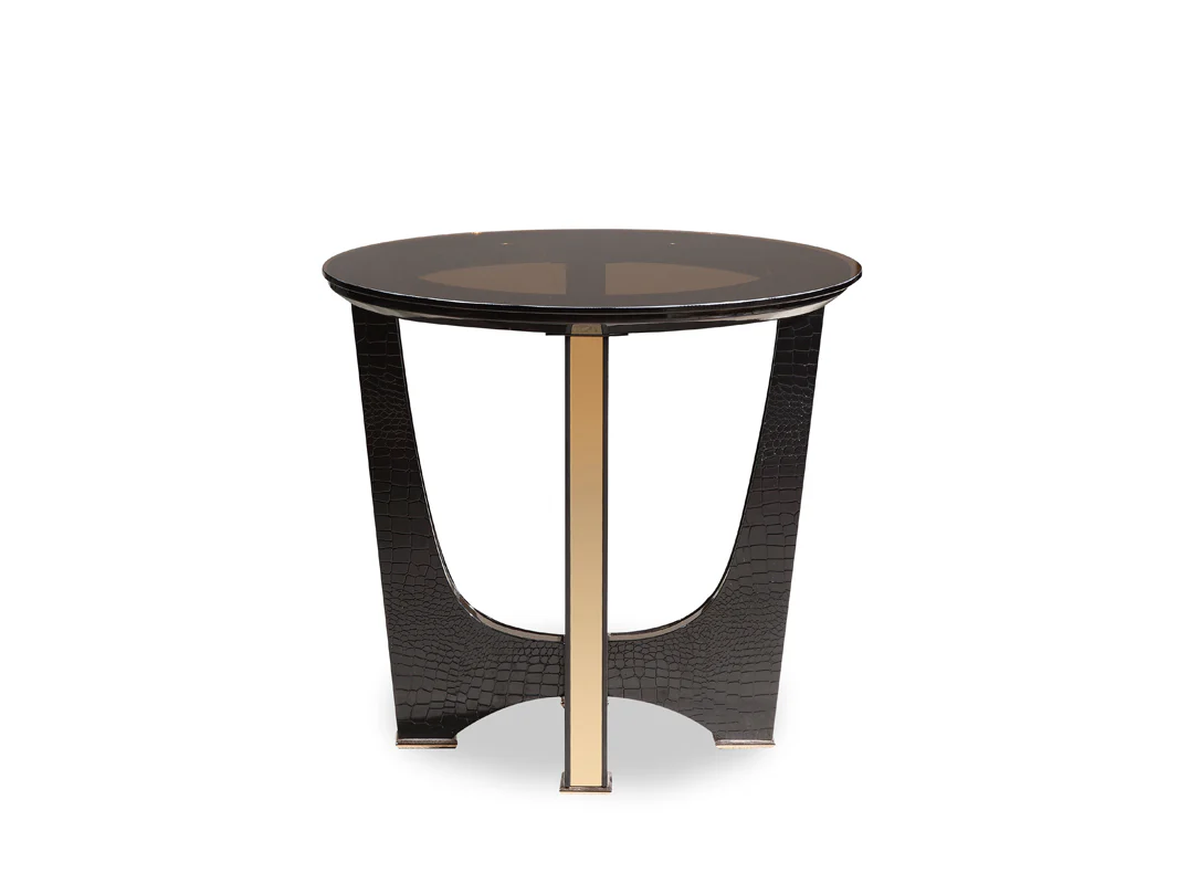 22' Black Crocodile and Rosegold End Table By Homeroots - Image 2