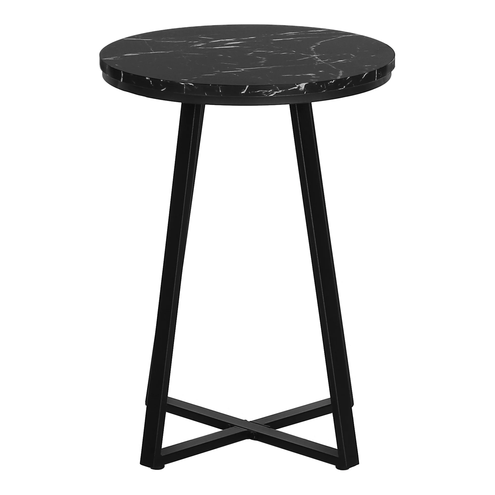 22" Black Faux Marble Round End Table By Homeroots - Image 3