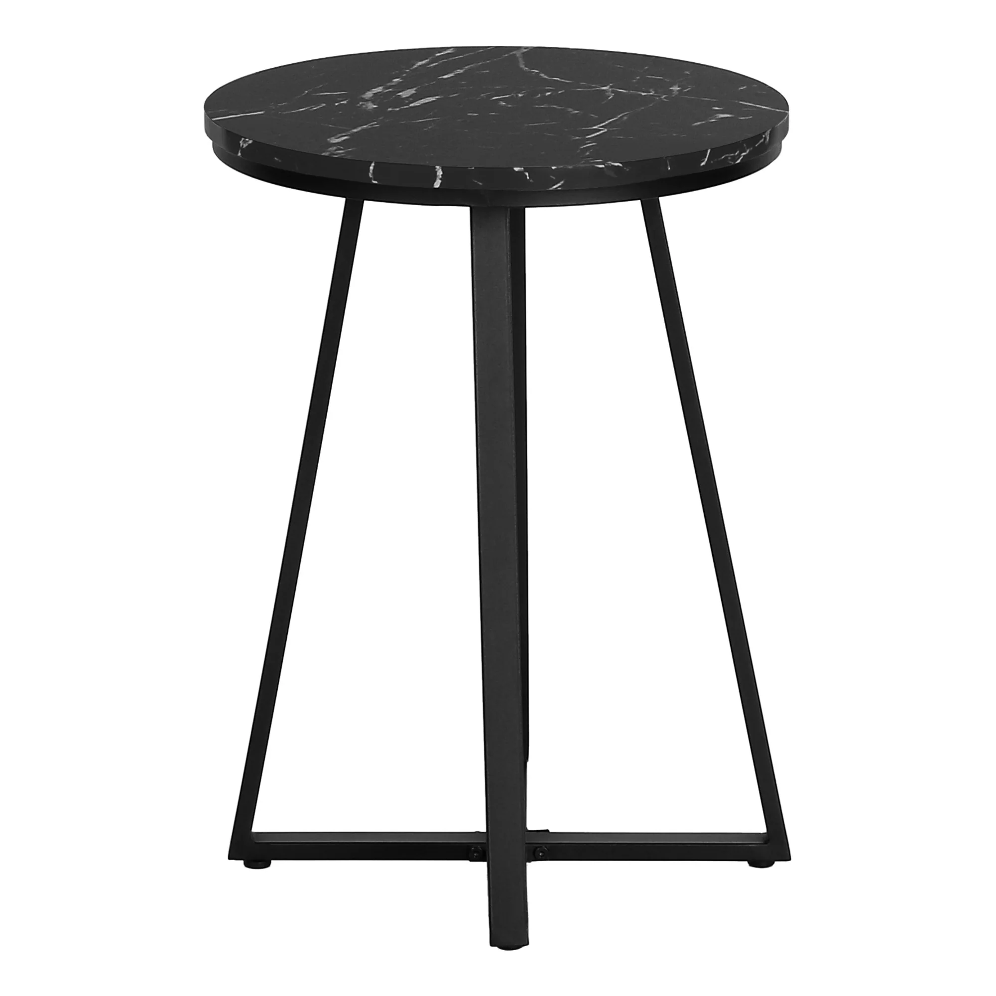 22" Black Faux Marble Round End Table By Homeroots - Image 4