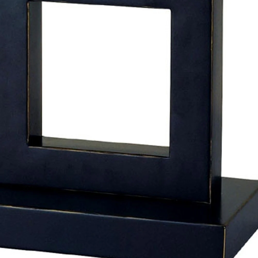 22" Bronze Open Square Table Lamp With White Rectangle Shade By Homeroots - Image 5
