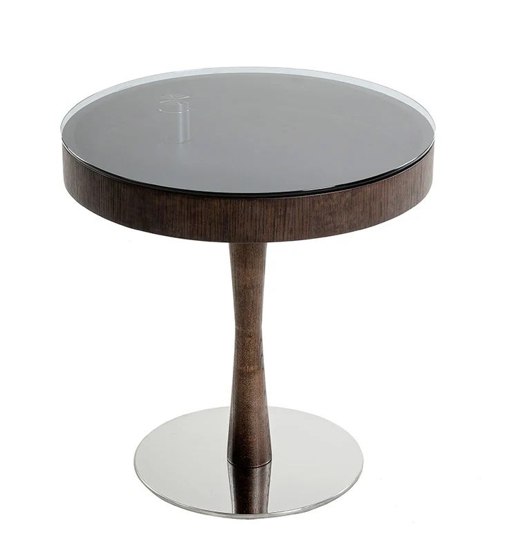 22' Brown Oak Veneer Round End Table By Homeroots - Image 2