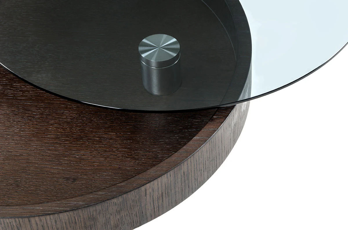 22' Brown Oak Veneer Round End Table By Homeroots - Image 3