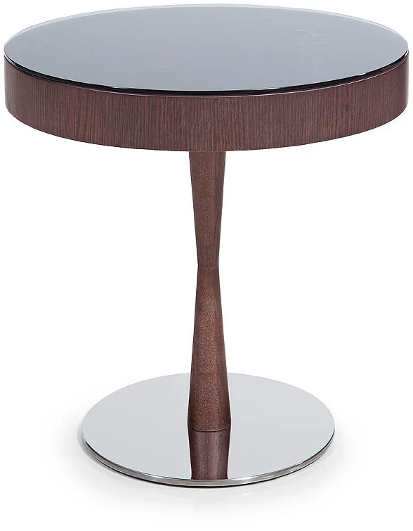 22' Brown Oak Veneer Round End Table By Homeroots - Image 4
