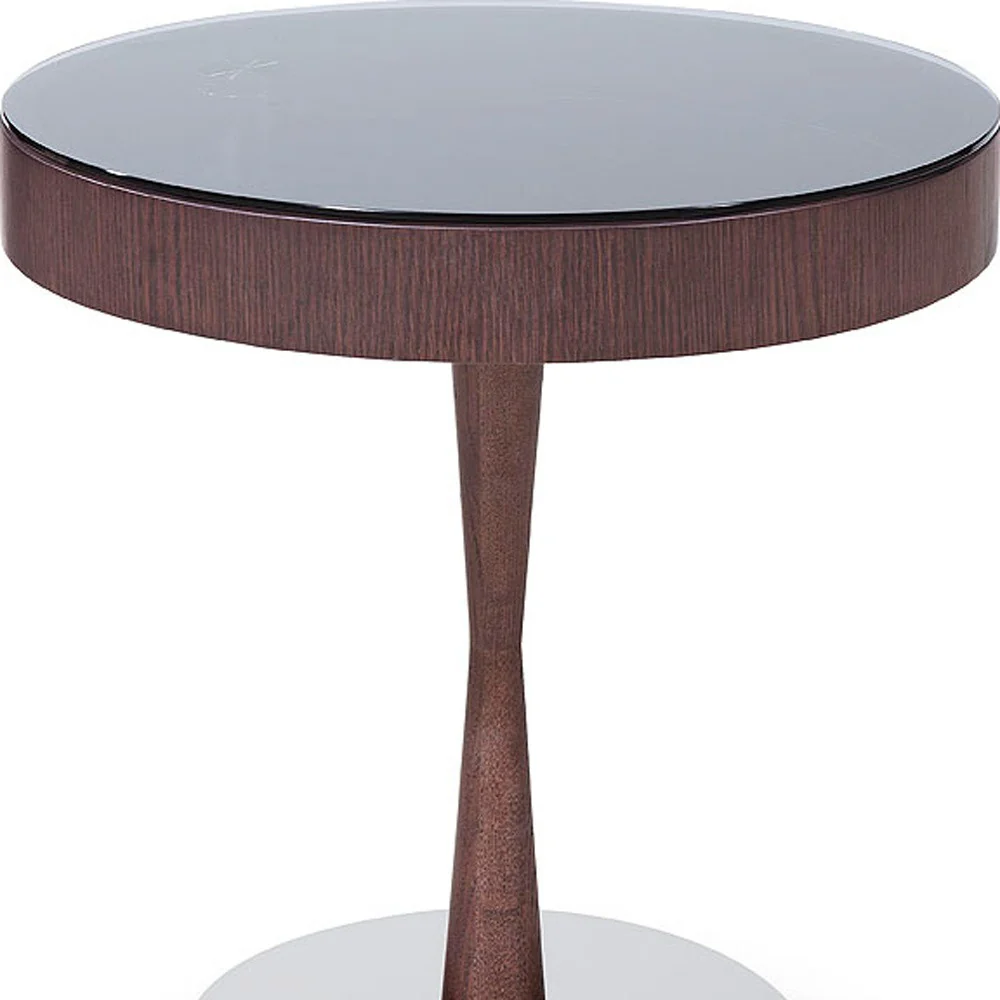 22' Brown Oak Veneer Round End Table By Homeroots - Image 5