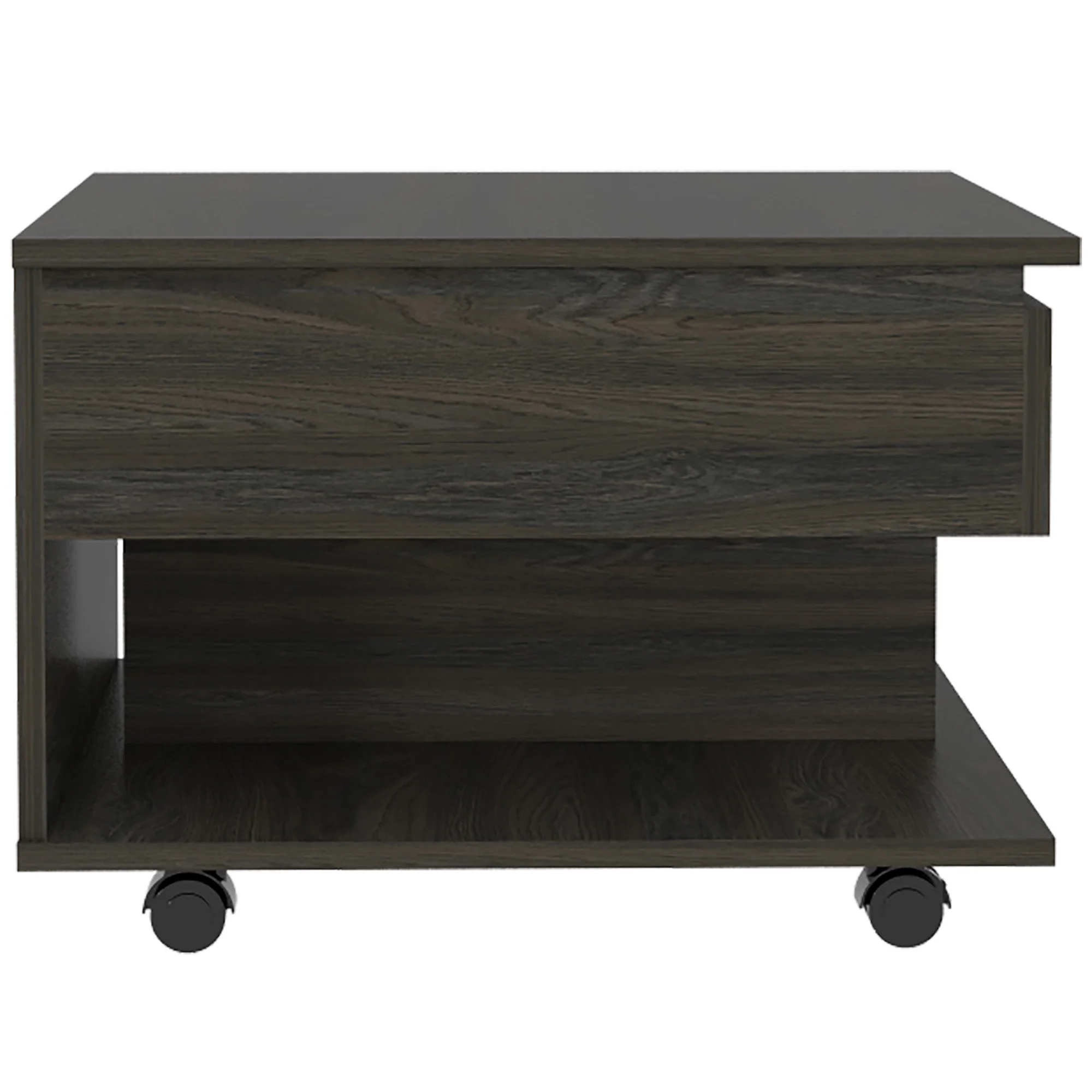 22" Carbon Espresso Manufactured Wood Rectangular Coffee Table With Drawer By Homeroots - Image 2