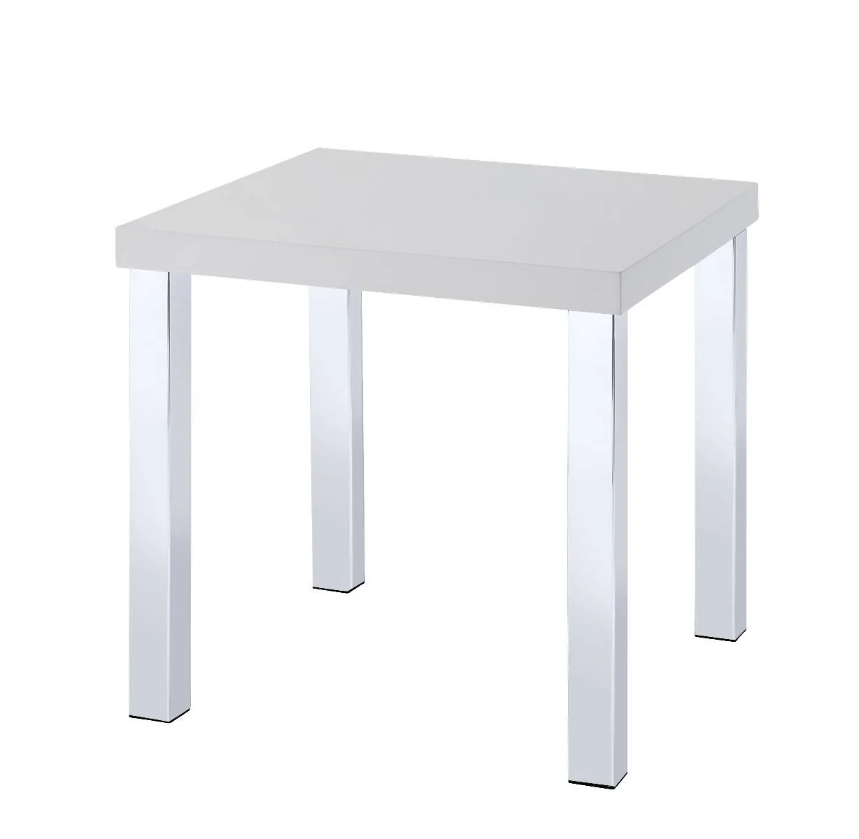 22" Chrome And White High Gloss Square End Table By Homeroots - Image 2