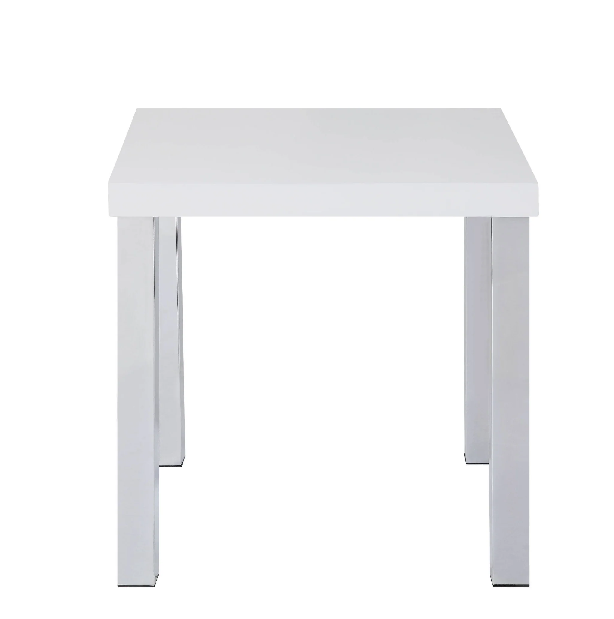 22" Chrome And White High Gloss Square End Table By Homeroots - Image 3