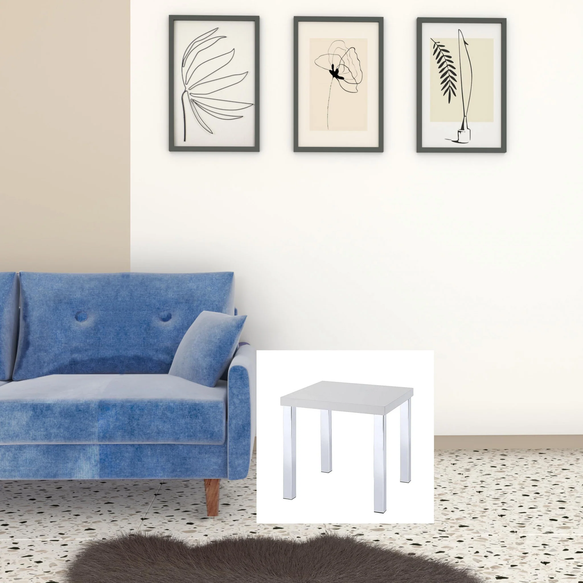22" Chrome And White High Gloss Square End Table By Homeroots - Image 5