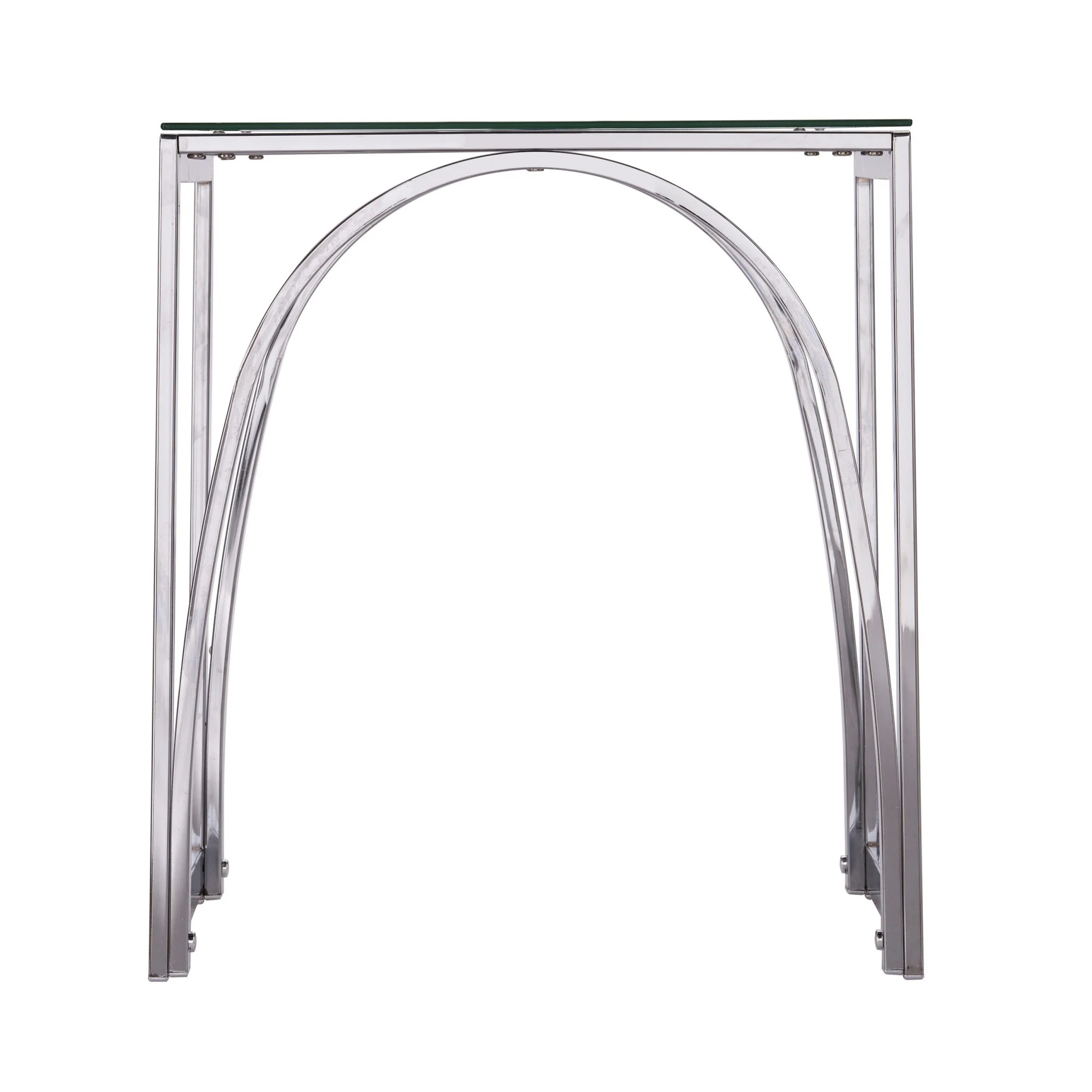 22" Chrome Glass And Iron Square End Table By Homeroots - Image 2
