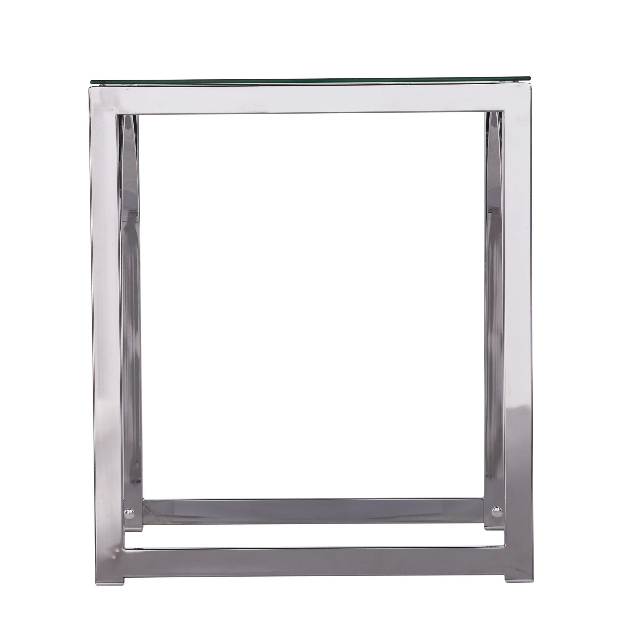 22" Chrome Glass And Iron Square End Table By Homeroots - Image 4