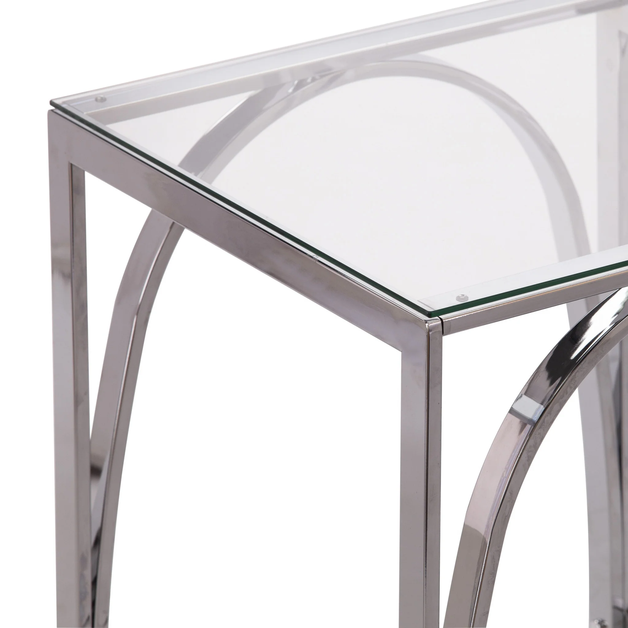 22" Chrome Glass And Iron Square End Table By Homeroots - Image 6