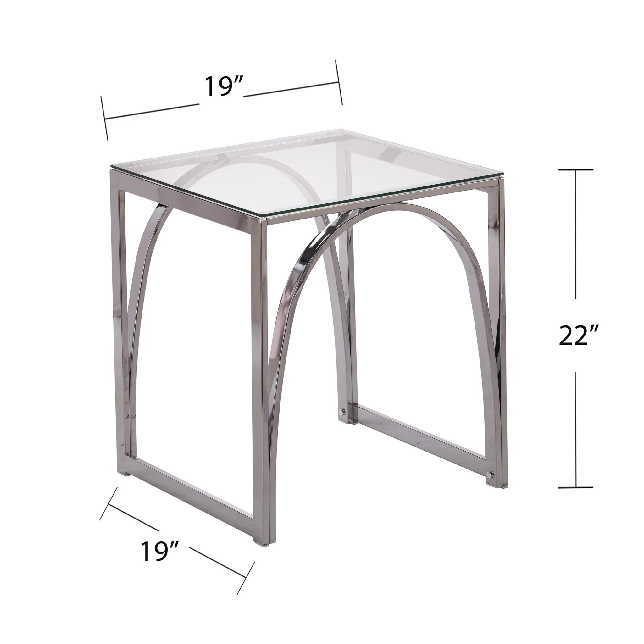 22" Chrome Glass And Iron Square End Table By Homeroots - Image 7